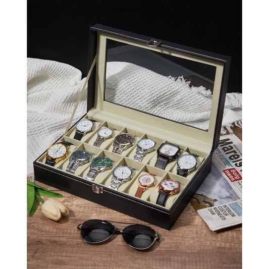 Buy Multi-Slot Men's Leather Watch Display Case | Rocco Bellano
