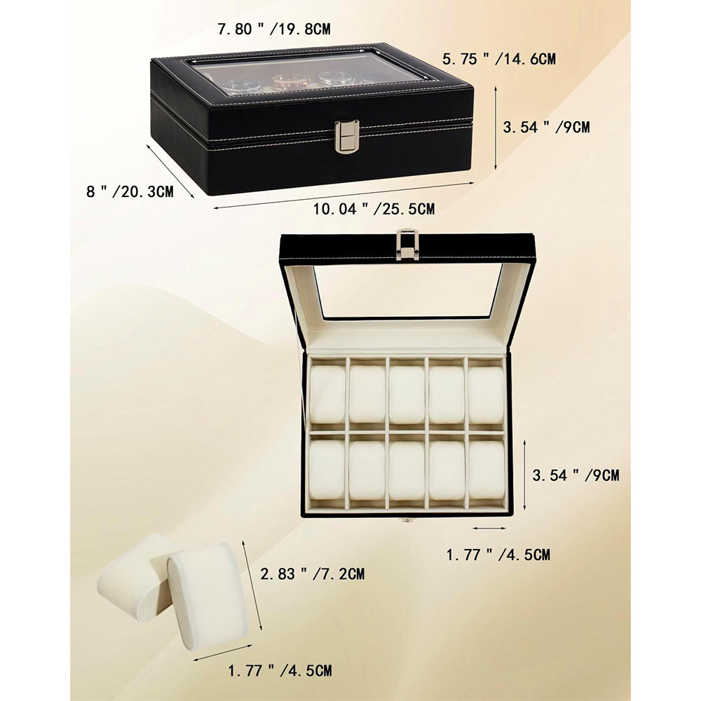 Buy 10-Slot Leather Watch Display Box Online | Rocco Bellano
