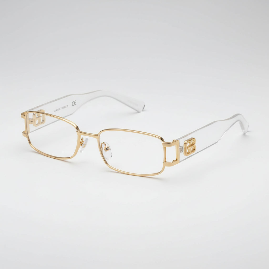Rectangular Gold Black Sunglasses for Women | Rocco Bellano