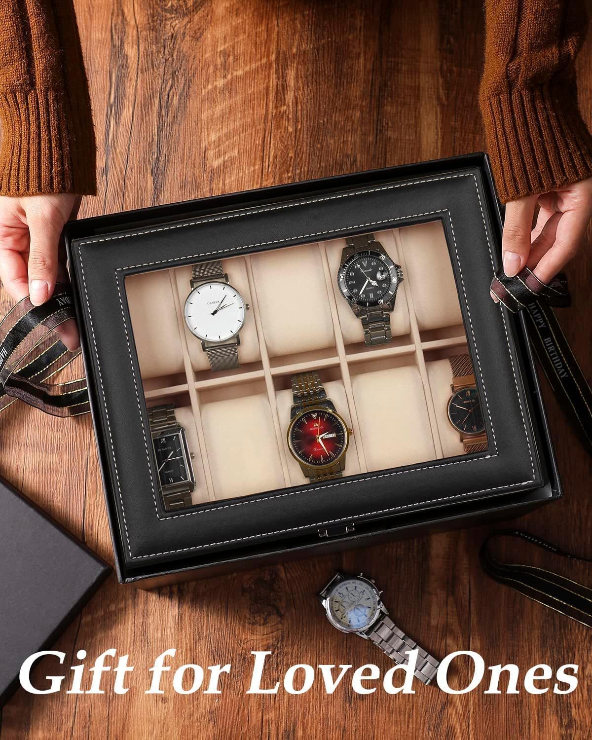 Buy Multi-Slot Men's Leather Watch Display Case | Rocco Bellano
