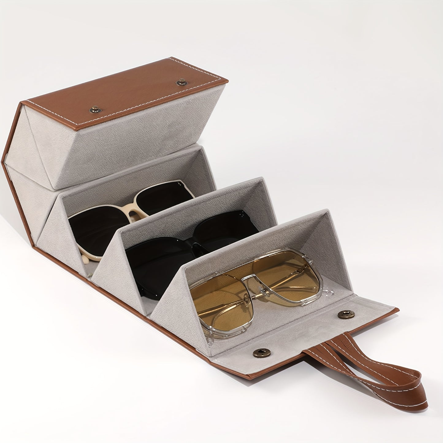 Rocco Bellano Multi-Slot Sunglasses Organizer | Portable Travel Case