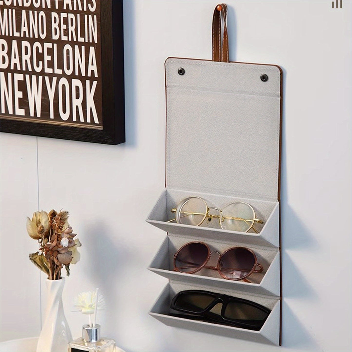 Rocco Bellano Multi-Slot Sunglasses Organizer | Portable Travel Case