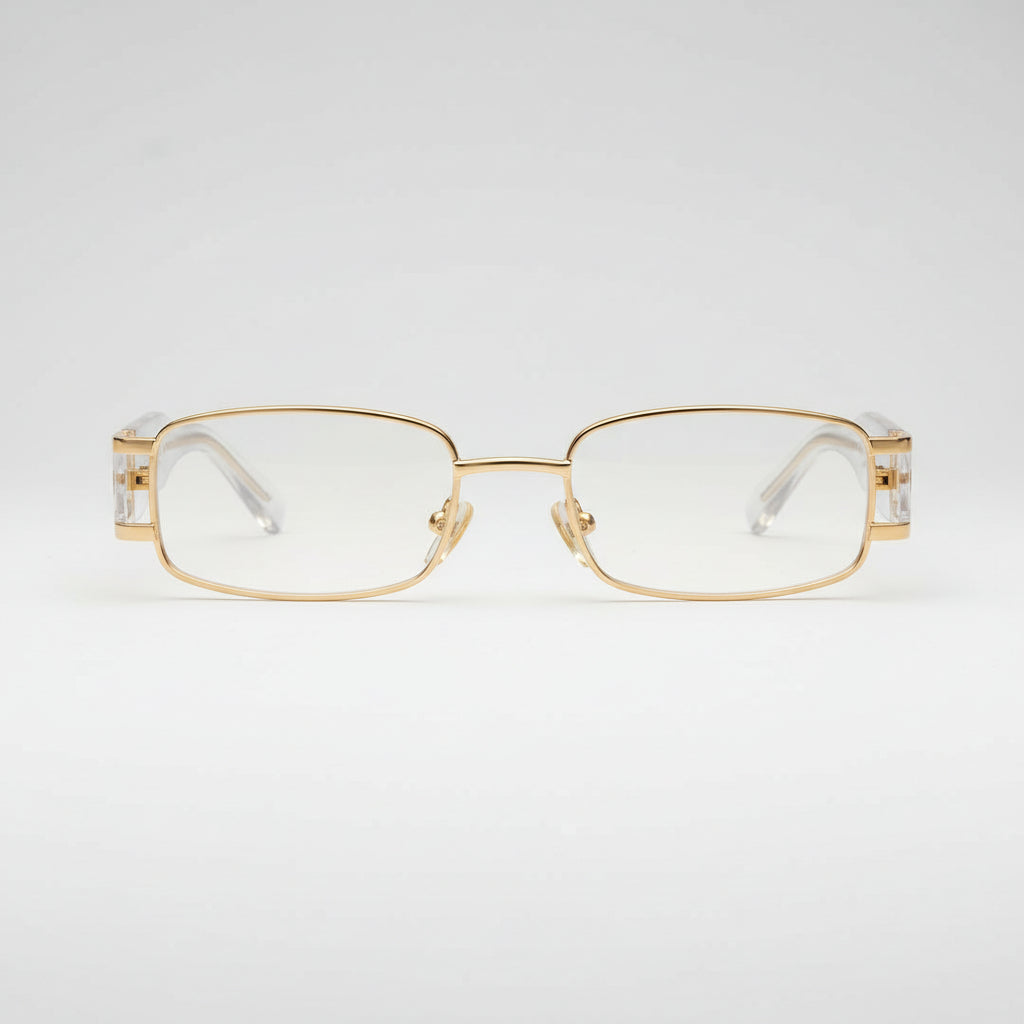 Rectangular Gold Black Sunglasses for Women | Rocco Bellano
