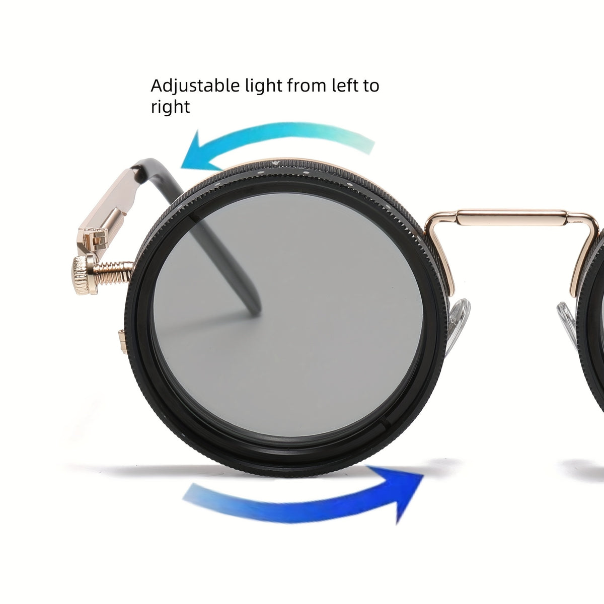 Steampunk Adjustable ND Filter Round Sunglasses | Rocco Bellano
