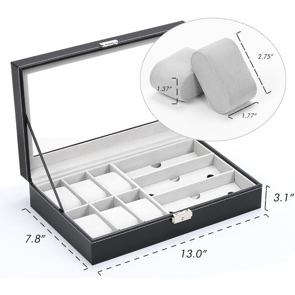 Buy 6-Slot Watch & Sunglasses Organizer Box Online | Rocco Bellano