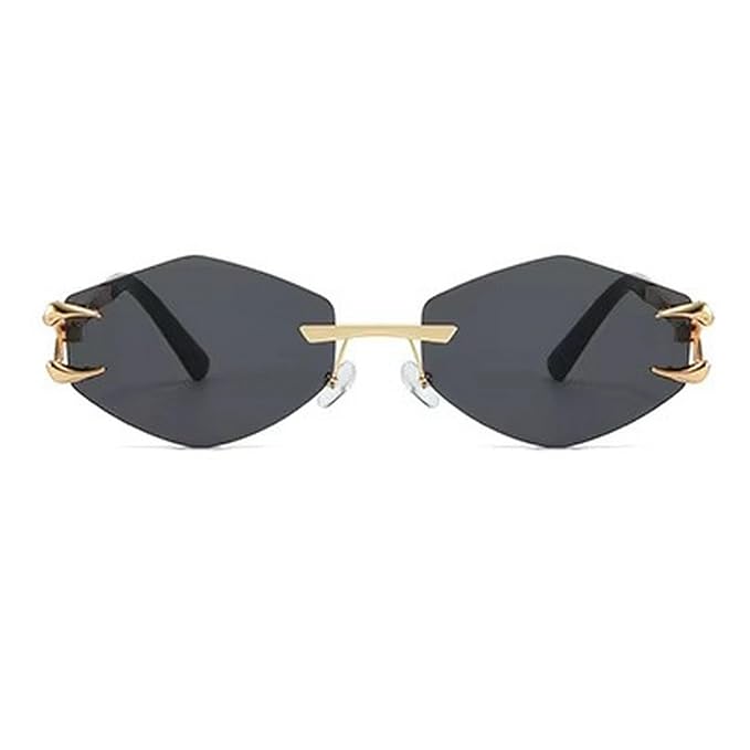 Rocco Bellano Rimless Geometric Rectangle Sunglasses