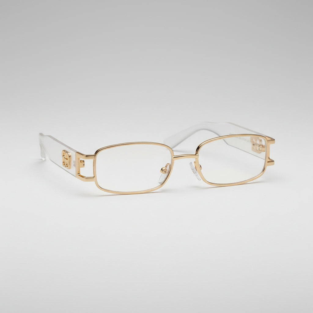 Rectangular Gold Black Sunglasses for Women | Rocco Bellano