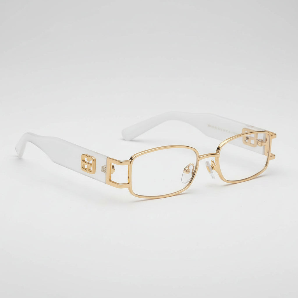 Rectangular Gold Black Sunglasses for Women | Rocco Bellano