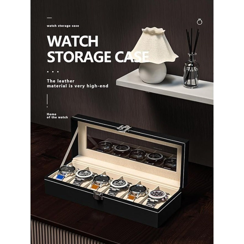 Buy Multi-Slot Men's Leather Watch Display Case | Rocco Bellano