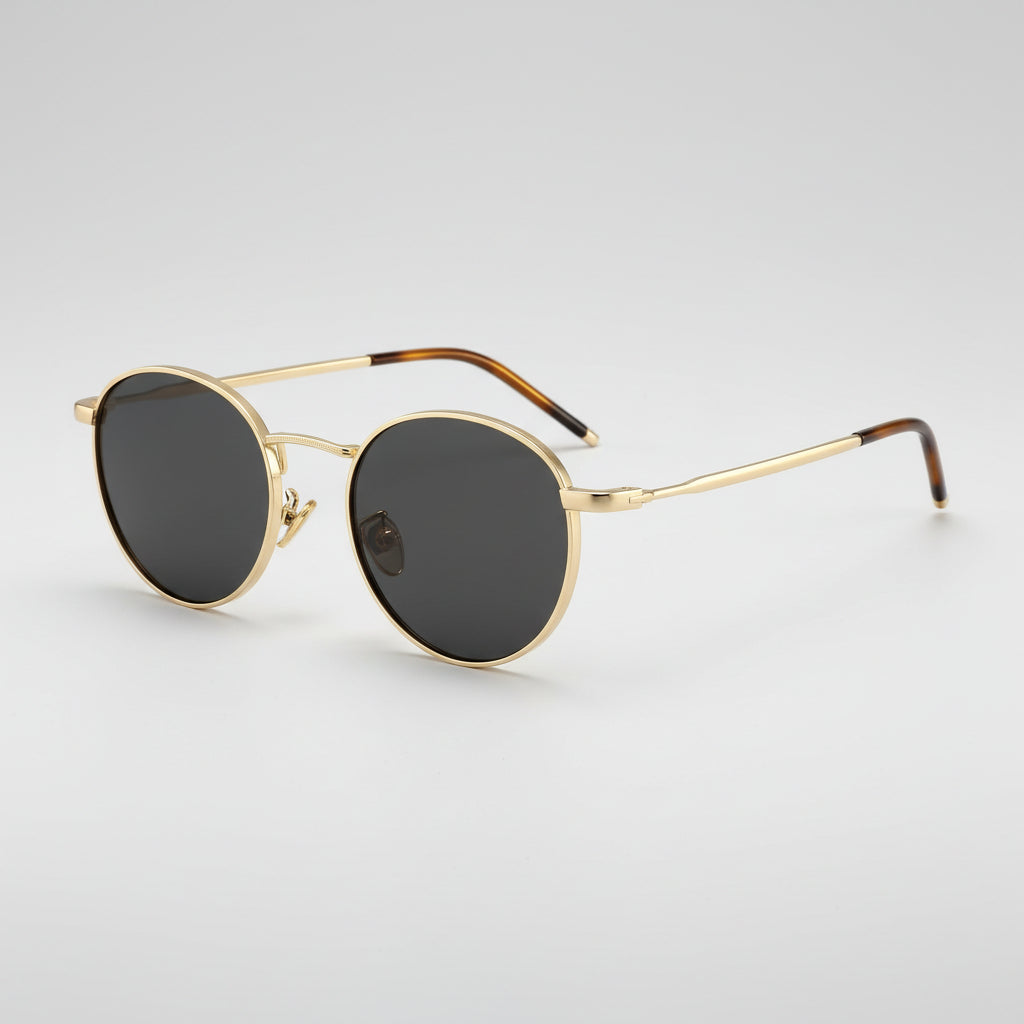 Rocco Bellano Round Sunglasses for Men & Women – Gold Frame
