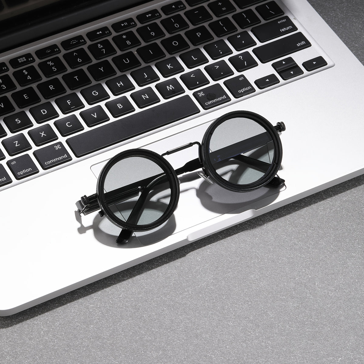 Steampunk Adjustable ND Filter Round Sunglasses | Rocco Bellano