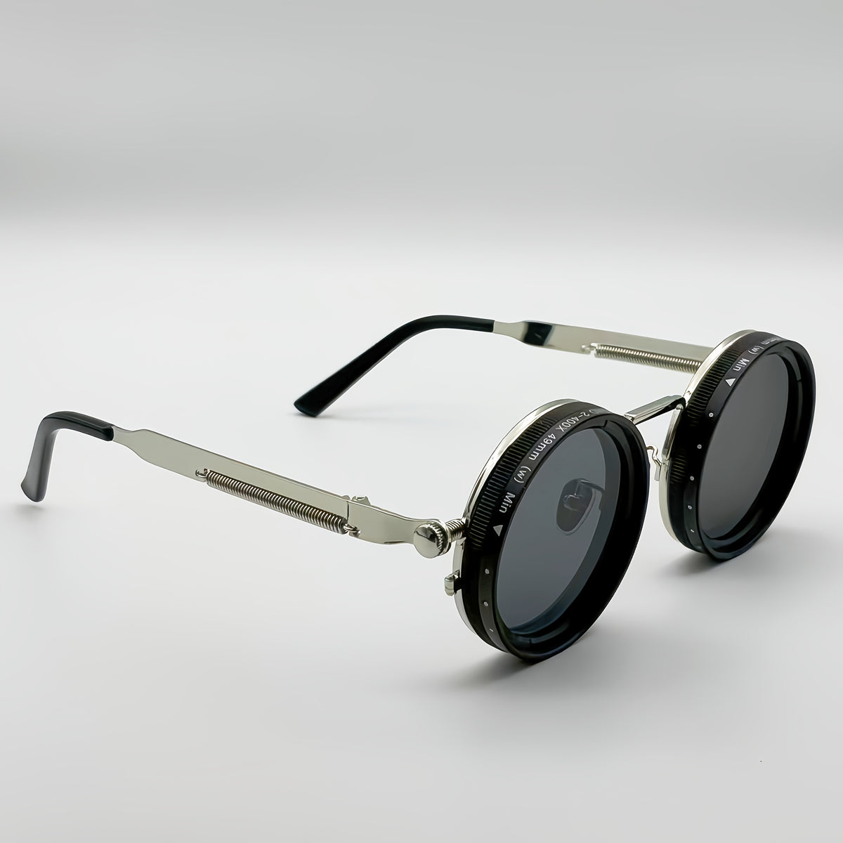 Steampunk Adjustable ND Filter Round Sunglasses | Rocco Bellano