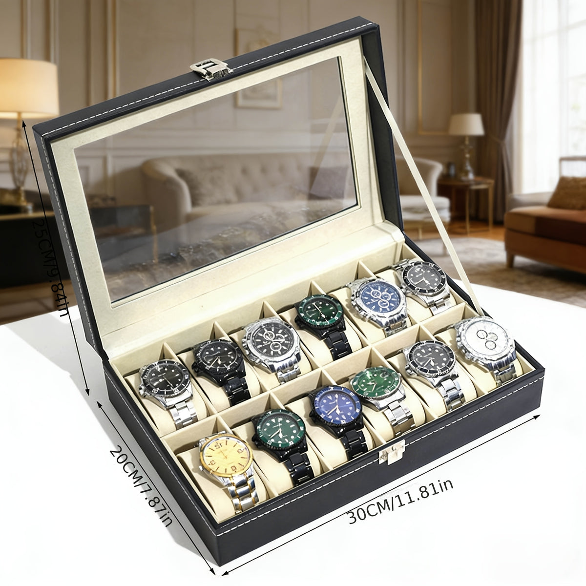 Buy Multi-Slot Men's Leather Watch Display Case | Rocco Bellano