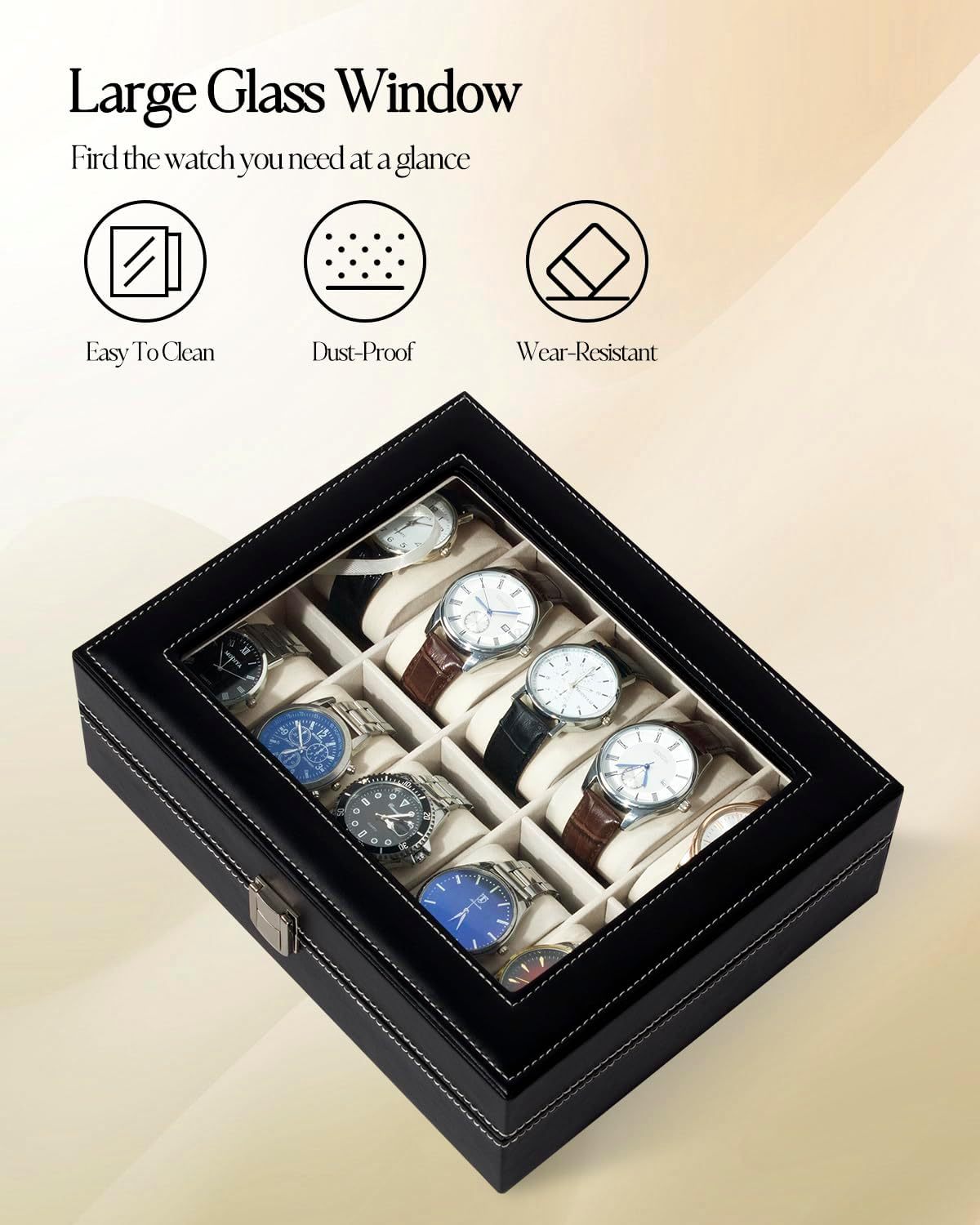 Buy 10-Slot Leather Watch Display Box Online | Rocco Bellano