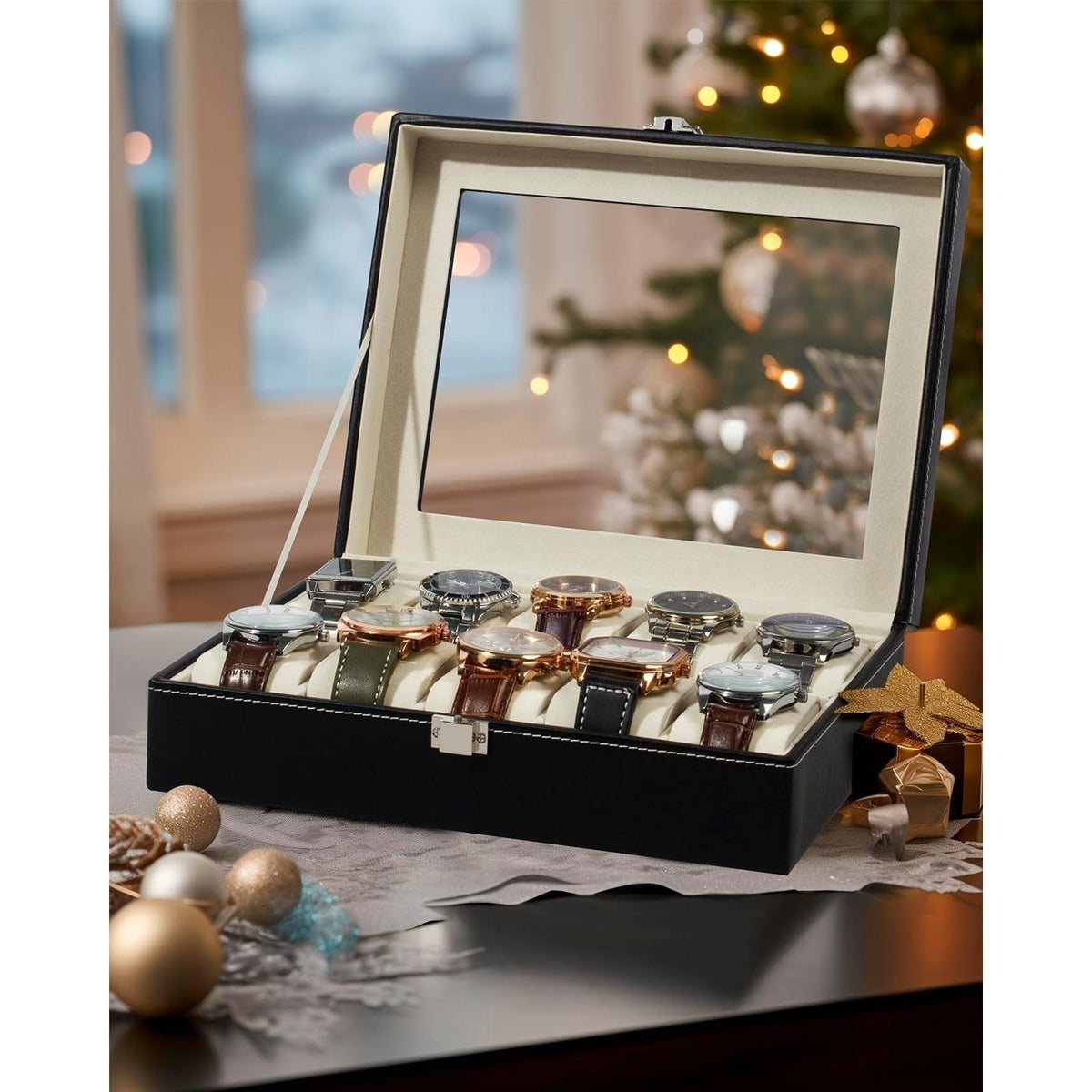 Buy Multi-Slot Men's Leather Watch Display Case | Rocco Bellano