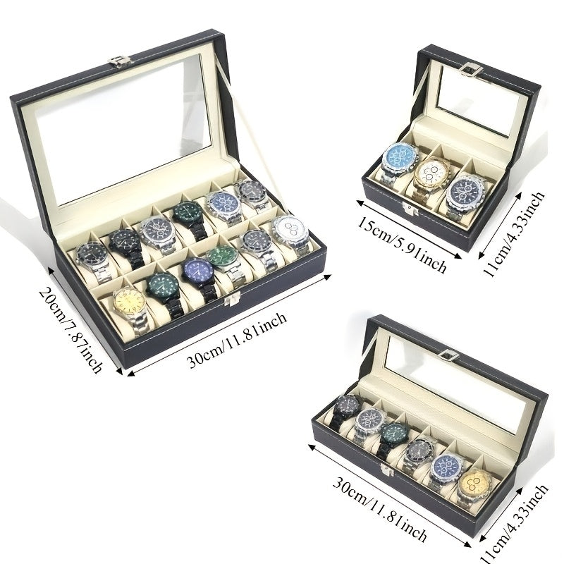 Buy Multi-Slot Men's Leather Watch Display Case | Rocco Bellano