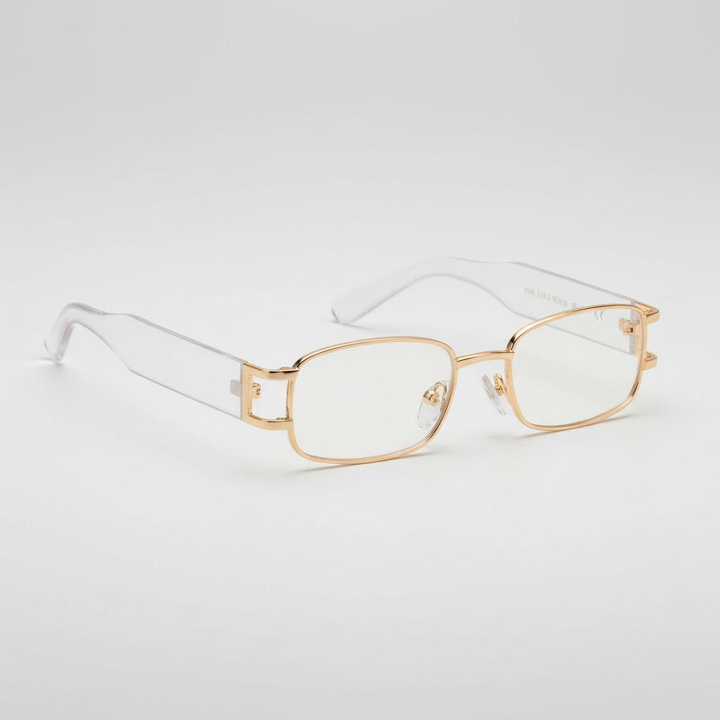 Rectangular Gold Black Sunglasses for Women | Rocco Bellano