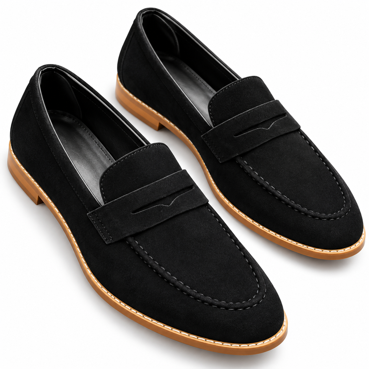 Rocco Bellano Men's Brown Suede Penny Loafers