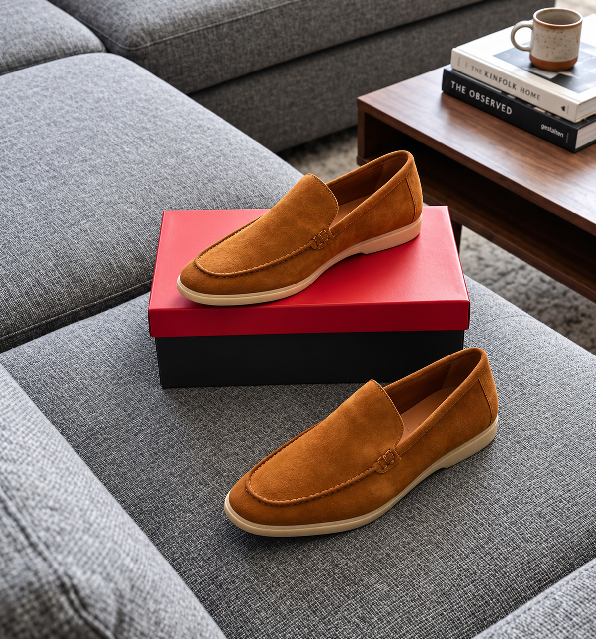 Rocco Bellano Men's Dark Brown Textured Penny Loafers