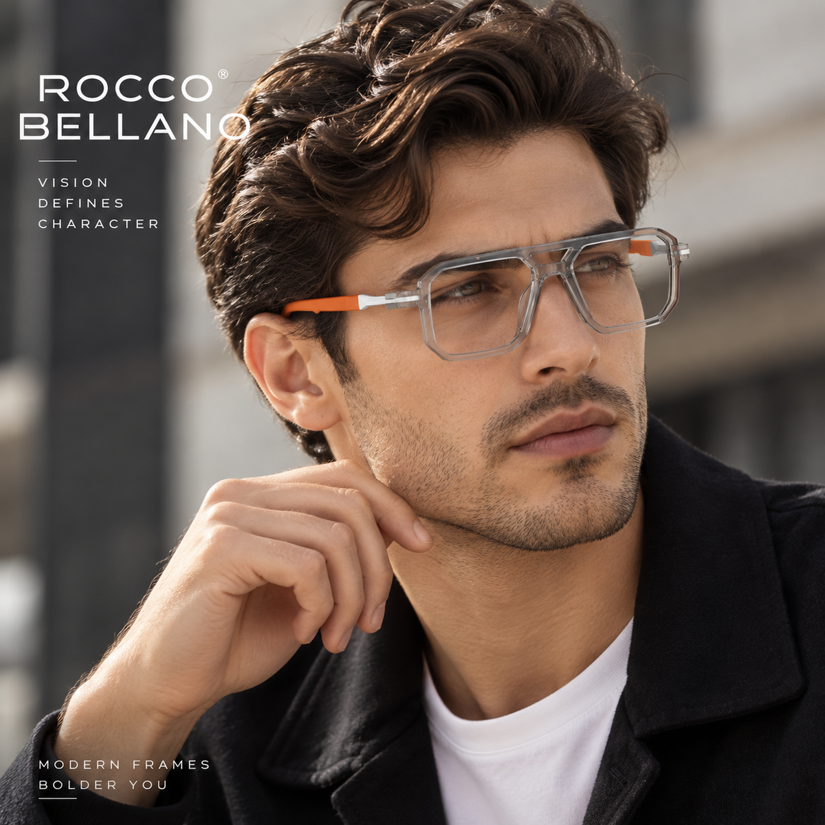Modern Square Double-Bridge Glasses | Rocco Bellano