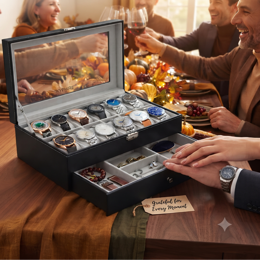 Buy Double-Layer 12-Slot Watch Box & Jewelry Organizer | Rocco Bellano