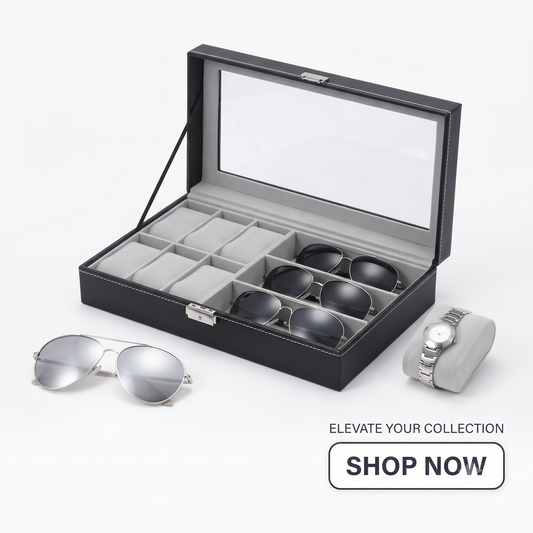 Buy 6-Slot Watch & Sunglasses Organizer Box Online | Rocco Bellano