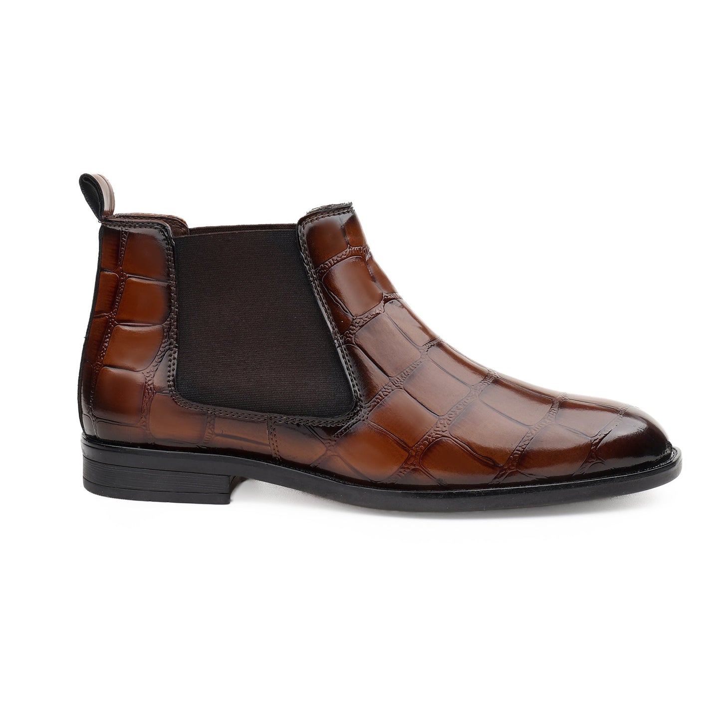 Men’s Premium Croc-Texture Chelsea Boots – Classic Slip-On Formal & Casual Boots