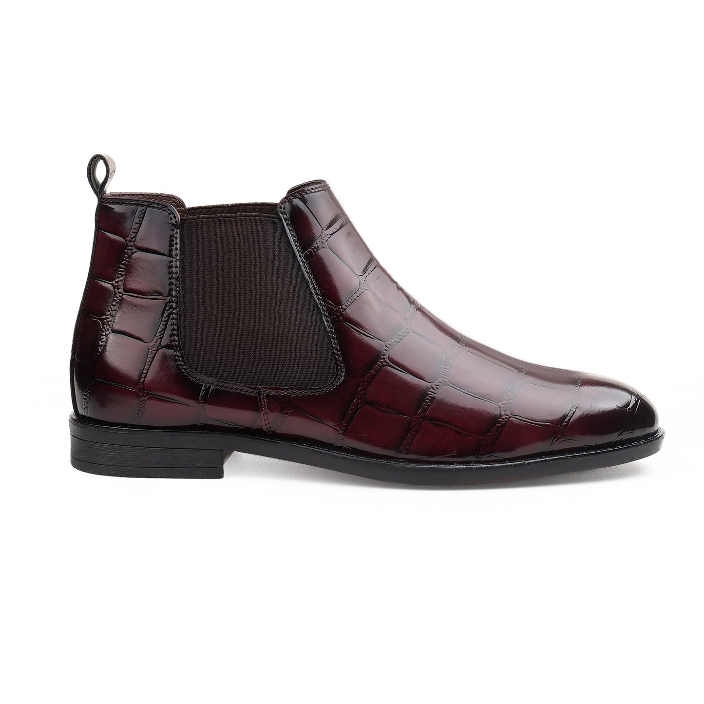 Men’s Premium Croc-Texture Chelsea Boots – Classic Slip-On Formal & Casual Boots