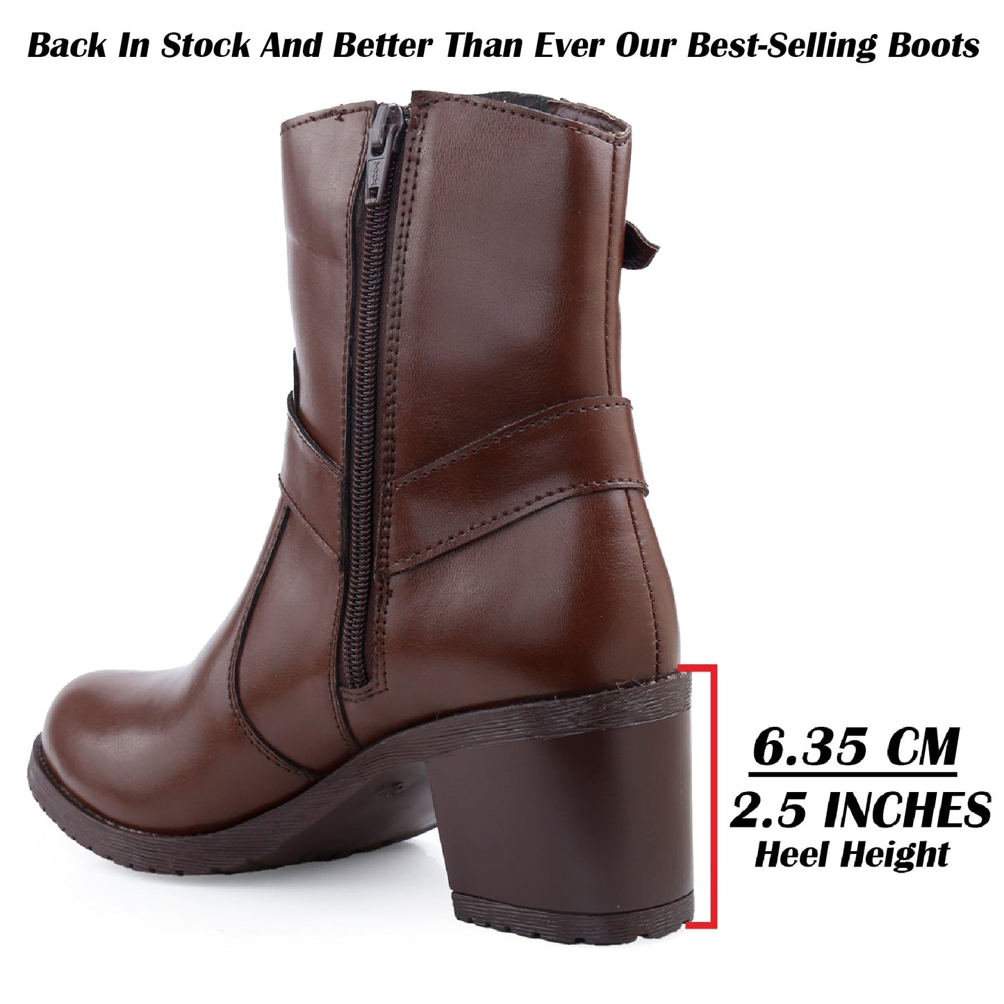 Rocco Bellano Ankle Zipper Boots | Vegan Leather Block Heel Boots