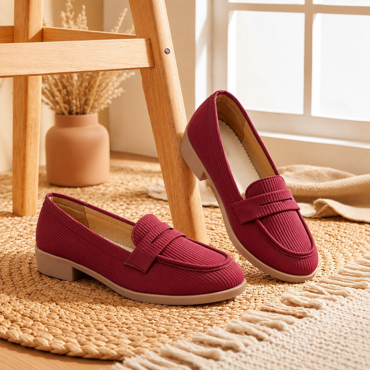 Rocco Bellano Ivory Textured Penny Loafers | All-Day Comfort