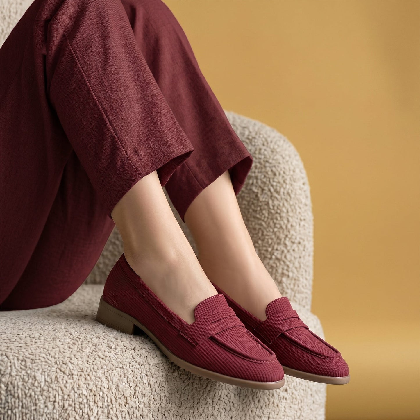 Rocco Bellano Ivory Textured Penny Loafers | All-Day Comfort