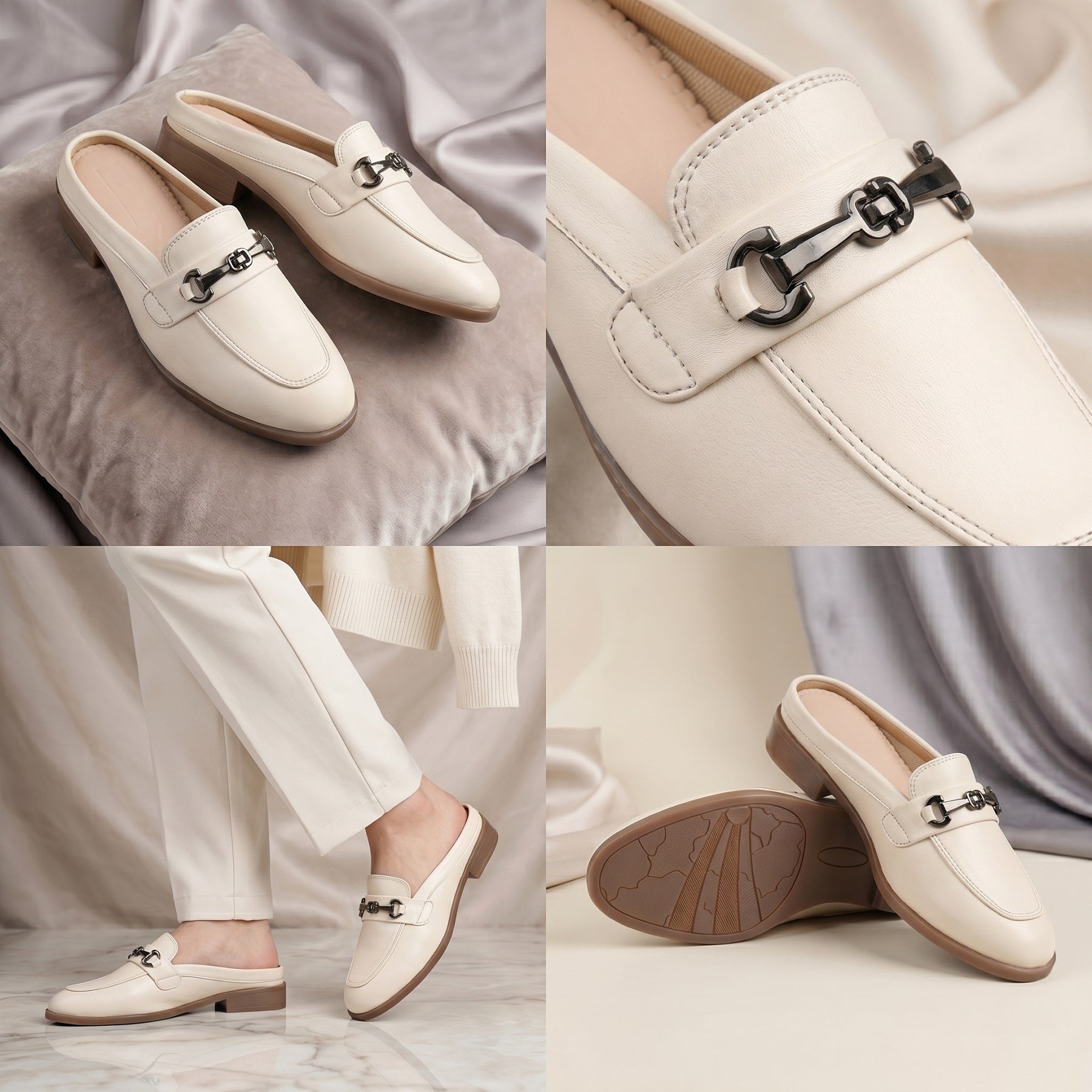 Rocco Bellano Luxury Slip-On Mule Loafers | Horsebit Backless Flats