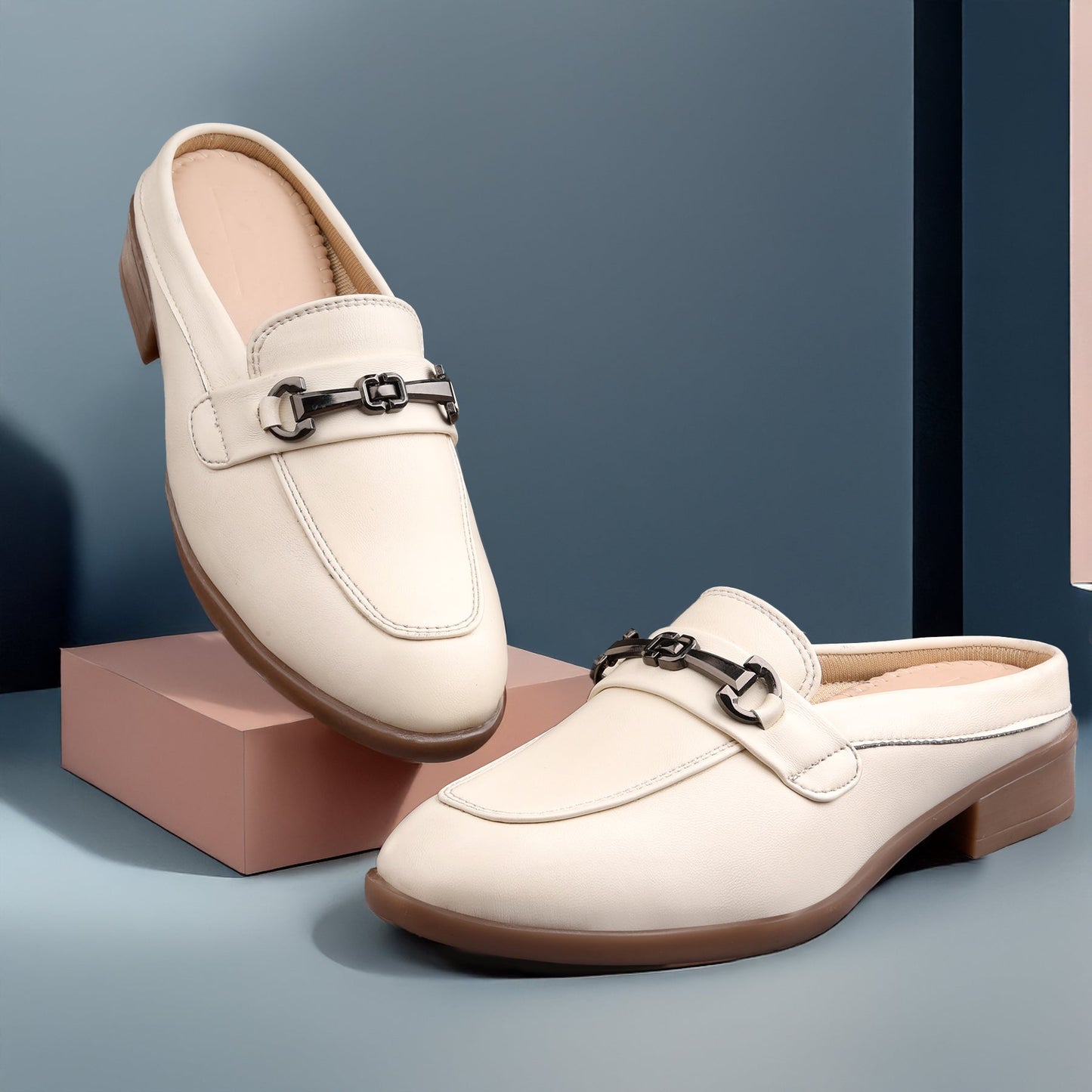 Rocco Bellano Luxury Slip-On Mule Loafers | Horsebit Backless Flats