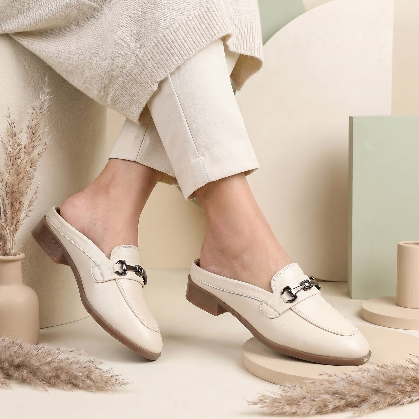 Rocco Bellano Luxury Slip-On Mule Loafers | Horsebit Backless Flats
