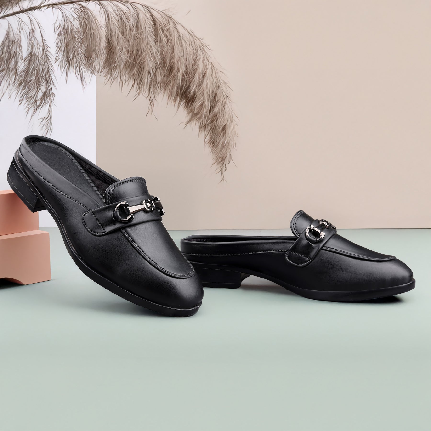 Rocco Bellano Luxury Slip-On Mule Loafers | Horsebit Backless Flats