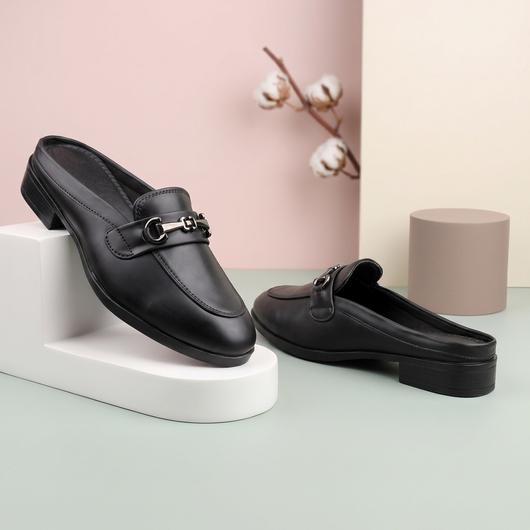 Rocco Bellano Luxury Slip-On Mule Loafers | Horsebit Backless Flats