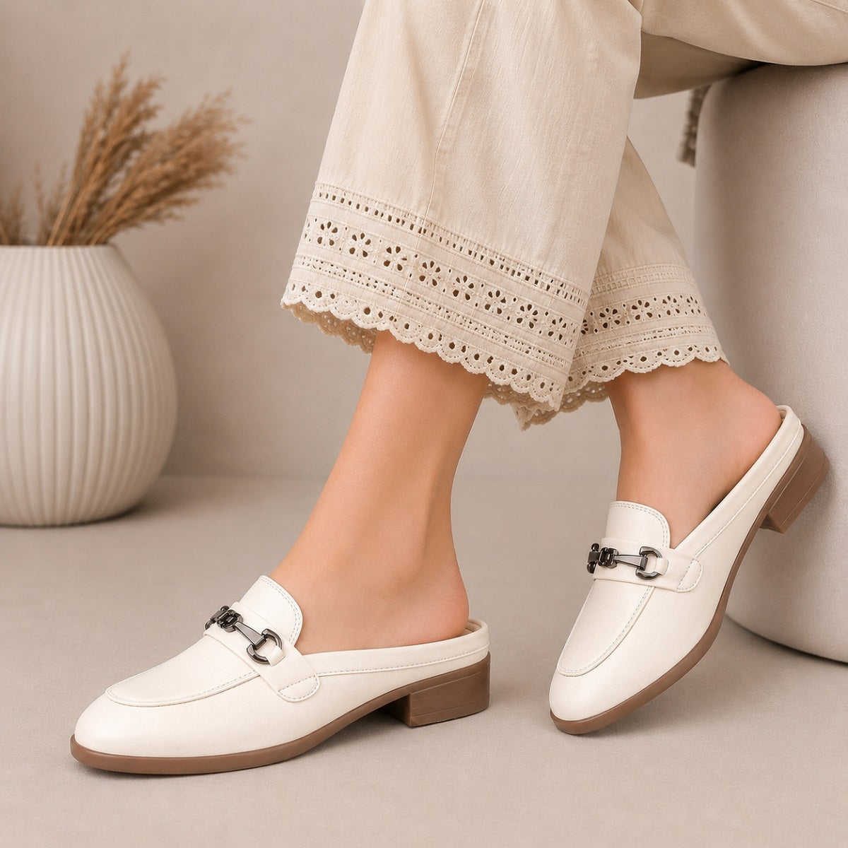 Rocco Bellano Luxury Slip-On Mule Loafers | Horsebit Backless Flats.