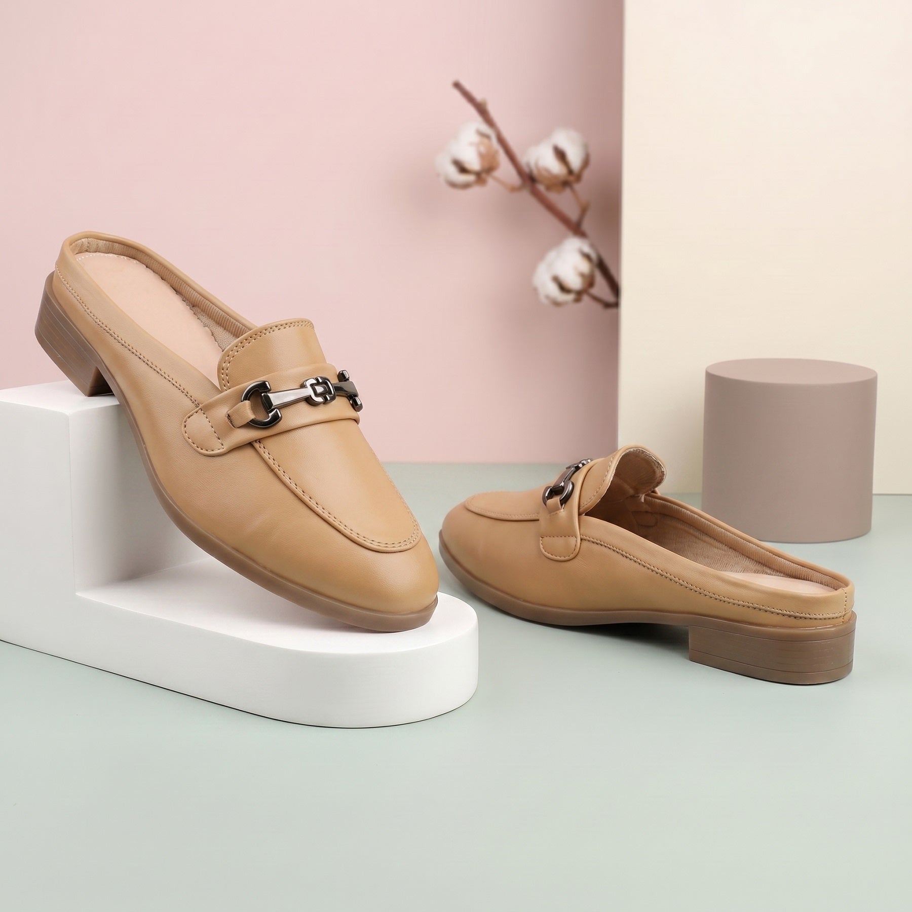 Rocco Bellano Luxury Slip-On Mule Loafers | Horsebit Backless Flats