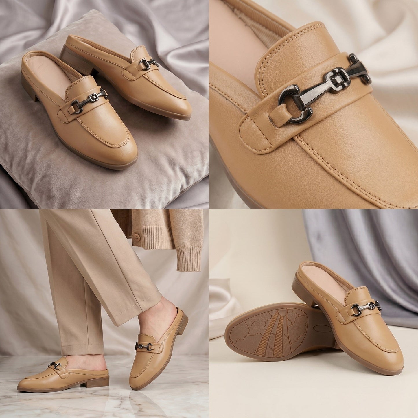 Rocco Bellano Luxury Slip-On Mule Loafers | Horsebit Backless Flats