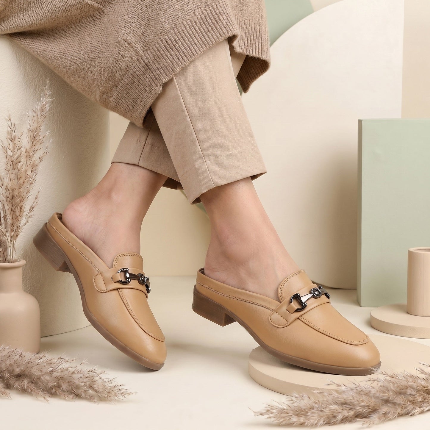 Rocco Bellano Luxury Slip-On Mule Loafers | Horsebit Backless Flats