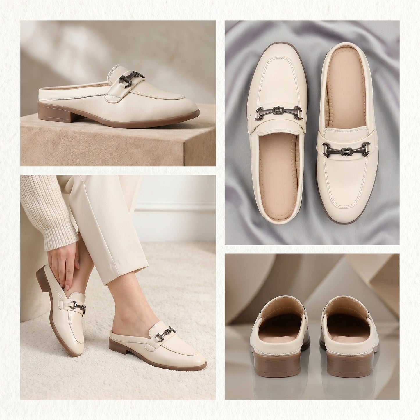 Rocco Bellano Luxury Slip-On Mule Loafers | Horsebit Backless Flats