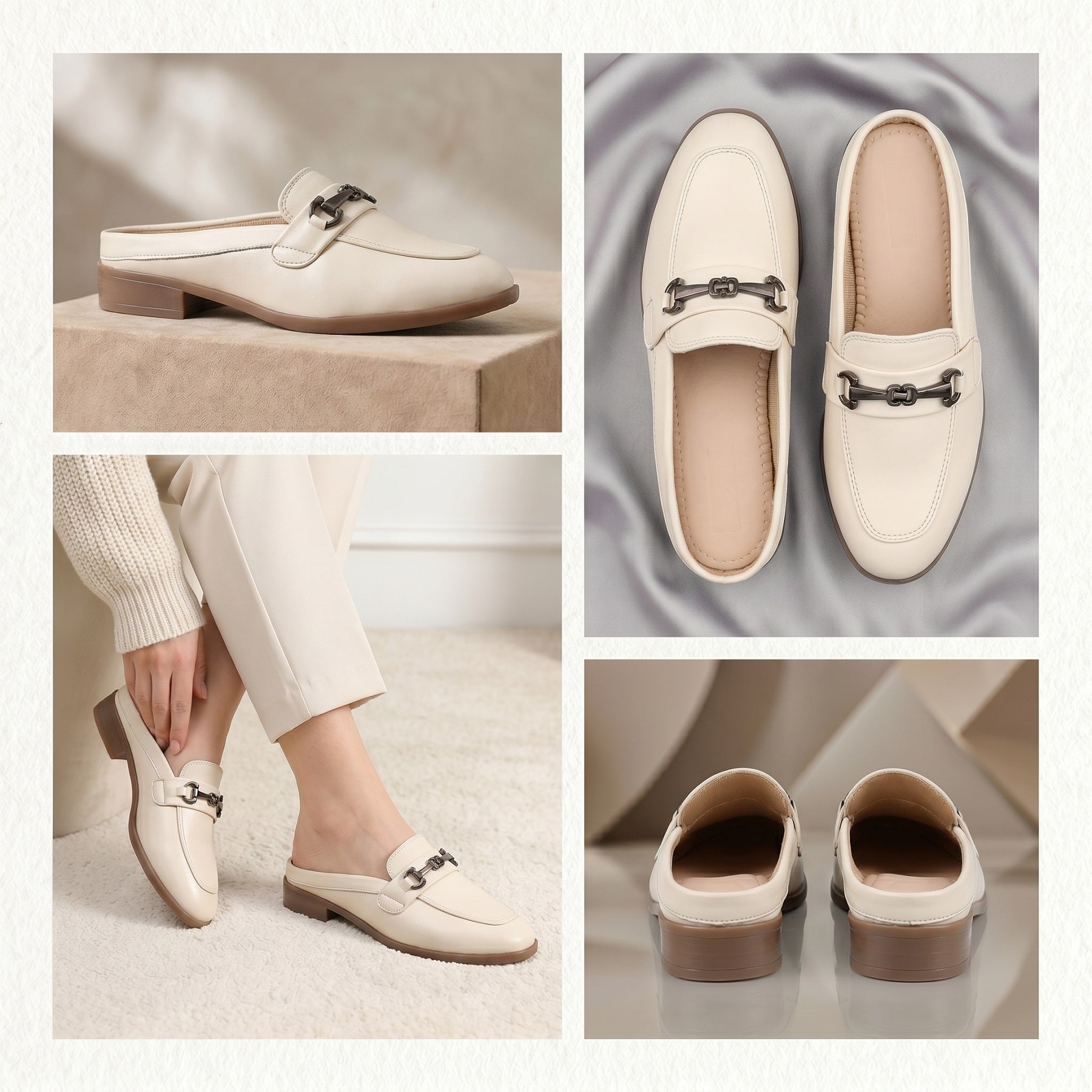 Rocco Bellano Luxury Slip-On Mule Loafers | Horsebit Backless Flats