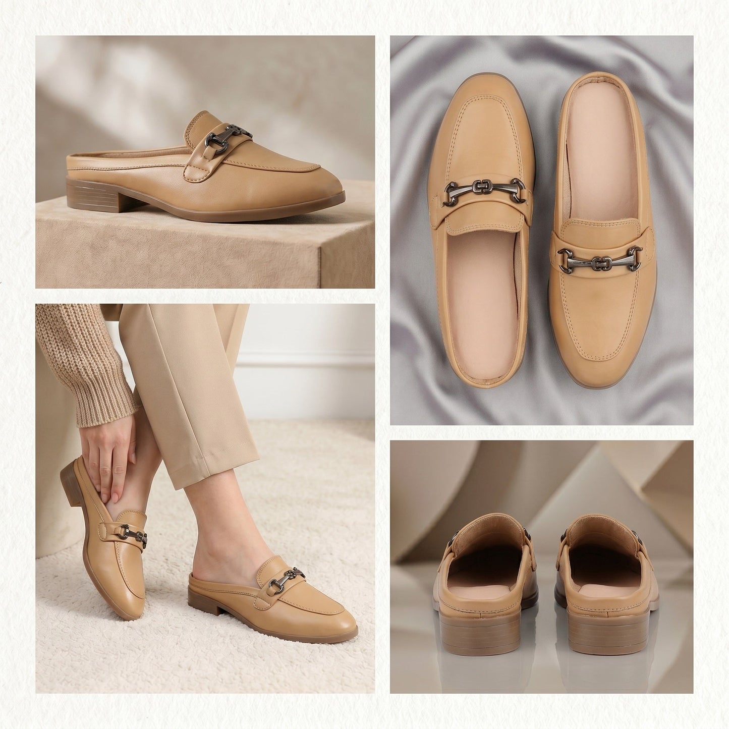 Rocco Bellano Luxury Slip-On Mule Loafers | Horsebit Backless Flats
