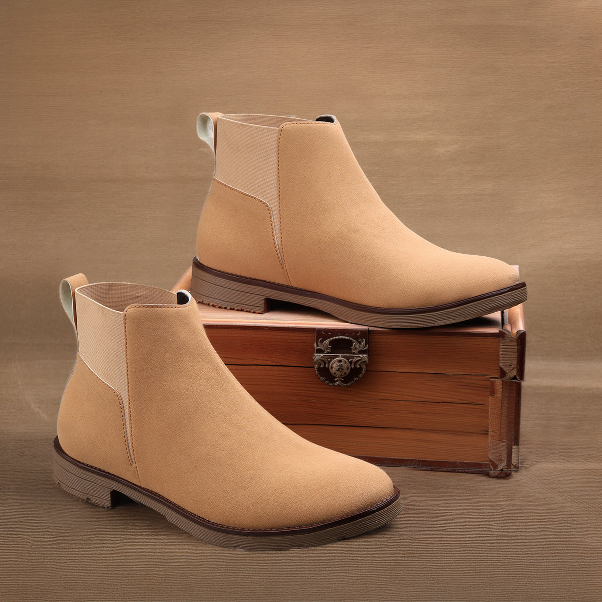 Rocco Bellano Men's Premium Suede Chelsea Boots – Comfortable Pull-On Ankle Boots