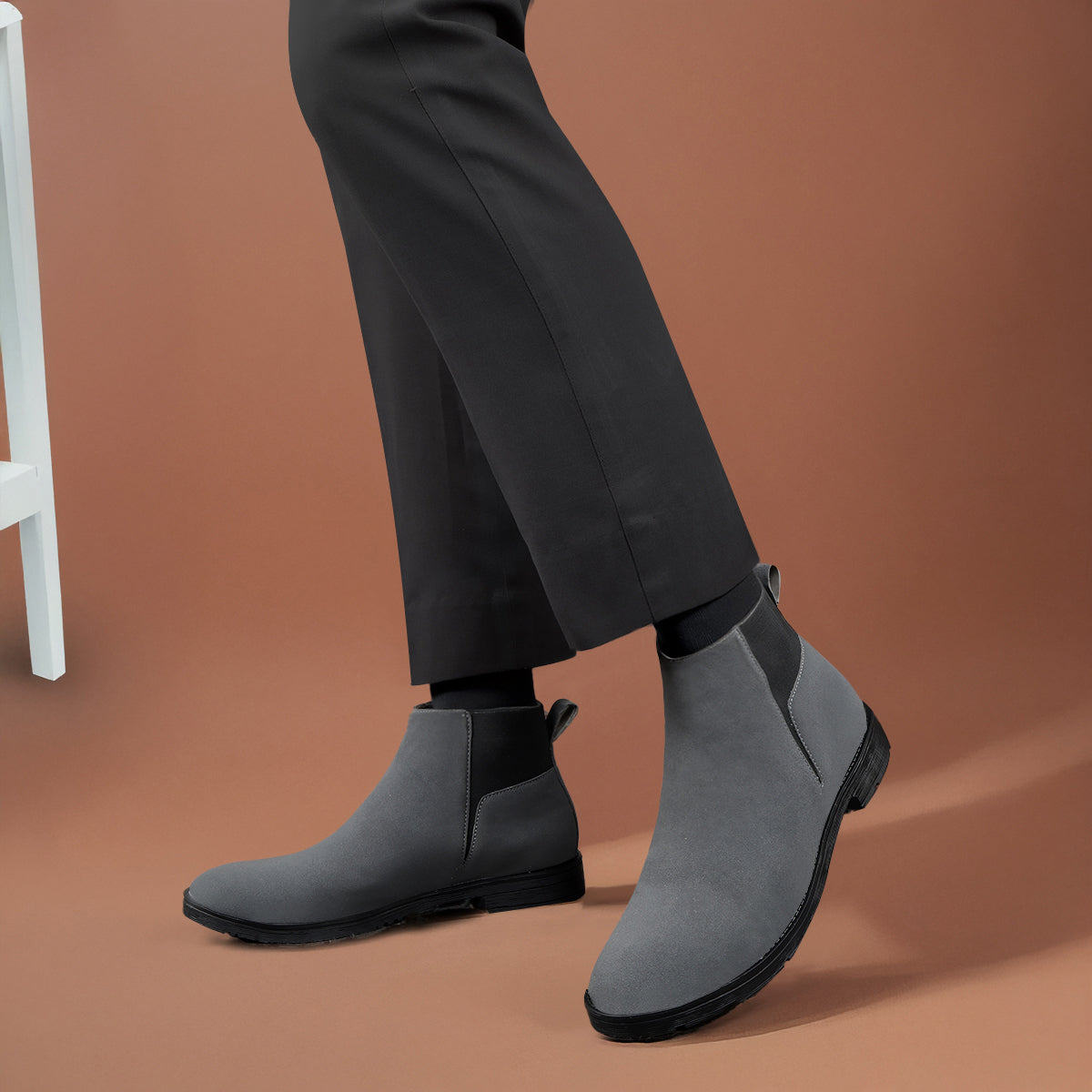 Rocco Bellano Men's Premium Suede Chelsea Boots – Comfortable Pull-On Ankle Boots