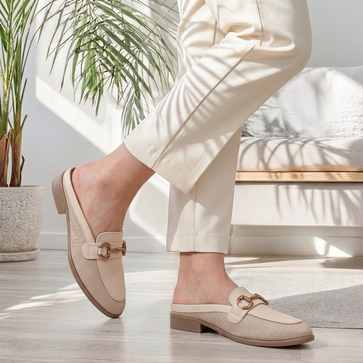 Rocco Bellano Woven Mule Loafers | Women's Slip-On Backless Loafers