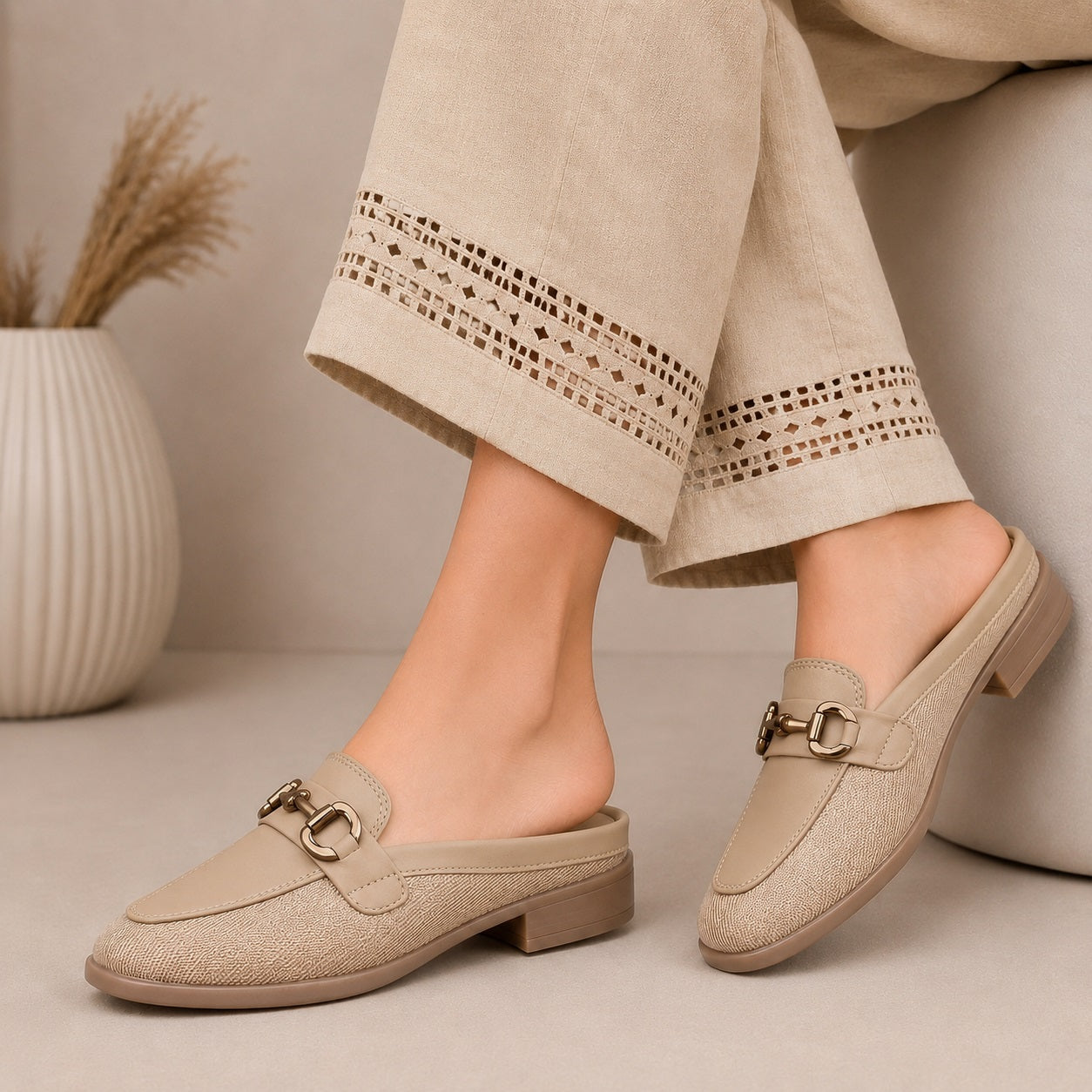 Rocco Bellano Woven Mule Loafers | Women's Slip-On Backless Loafers