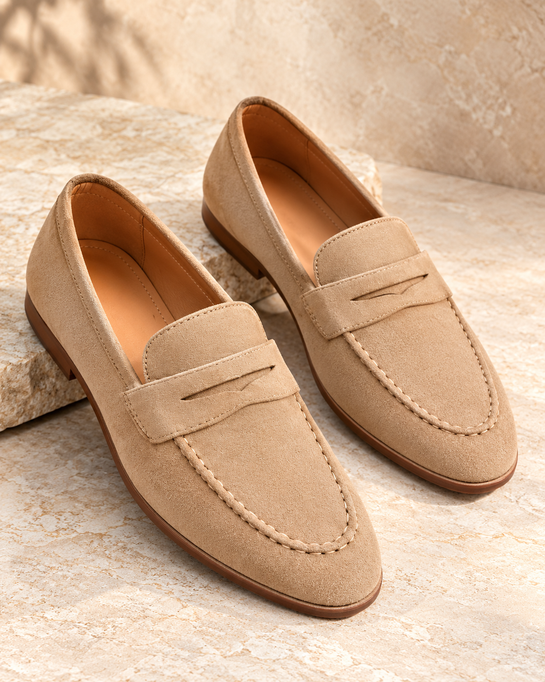 Rocco Bellano Men's Brown Suede Penny Loafers