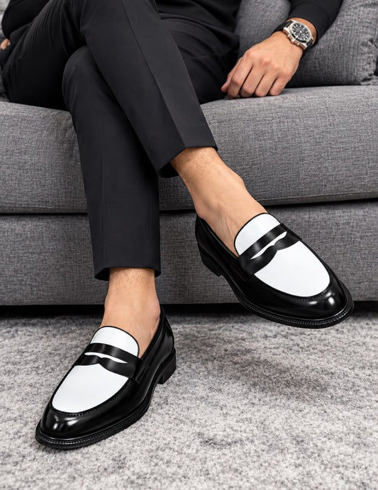 Rocco Bellano Men's Two-Tone Penny Loafers