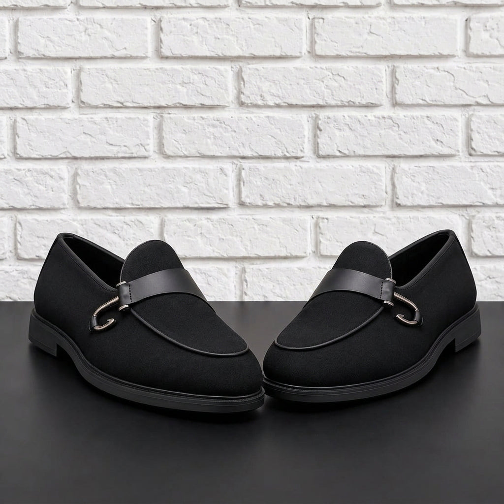 Rocco Bellano Men's Black Horsebit Loafers